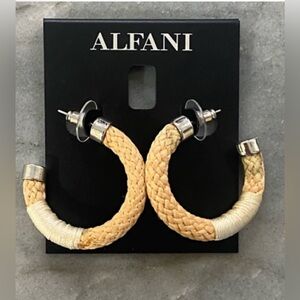 Alfani Braided Tan and Cream Earrings